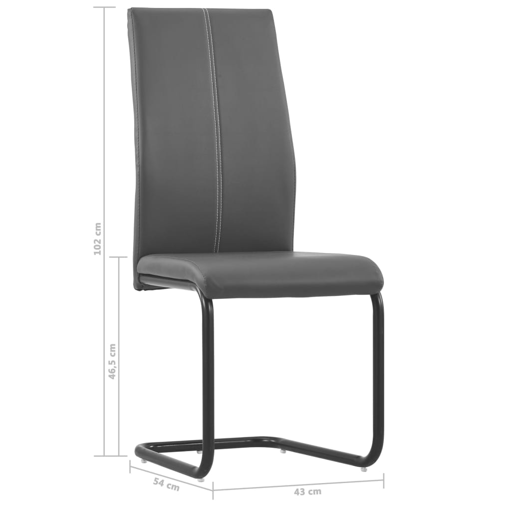Eetkamerstoelen 4 st kunstleer grijs Eetkamerstoelen 4 st kunstleer grijs