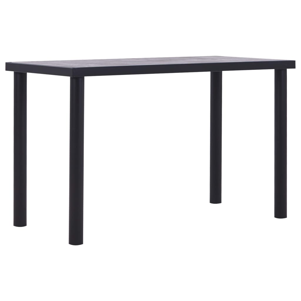 Eettafel 120x60x75 cm MDF zwart en betongrijs Eettafel 120x60x75 cm MDF zwart en betongrijs