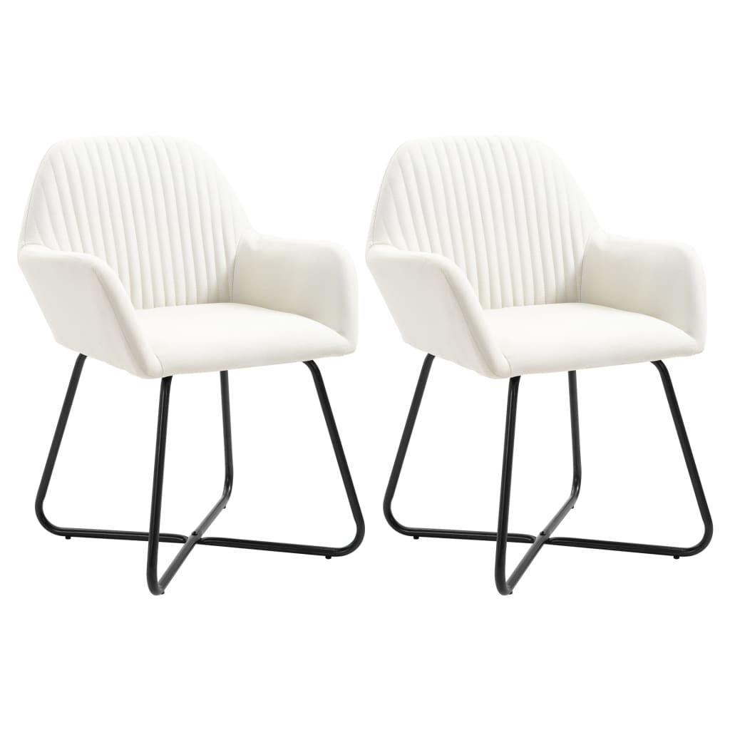 Eetkamerstoelen 2 st stof crme Eetkamerstoelen 2 st stof crme