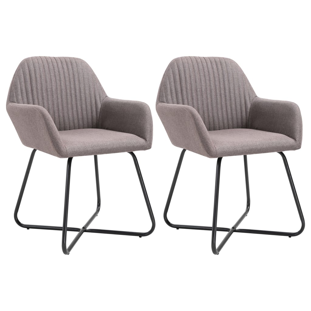 Eetkamerstoelen 2 st stof taupe Eetkamerstoelen 2 st stof taupe