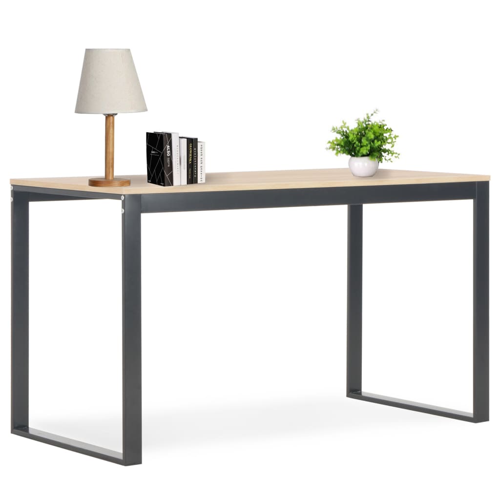 Computerbureau 120x60x70 cm zwart en eikenkleurig Computerbureau 120x60x70 cm zwart en eikenkleurig