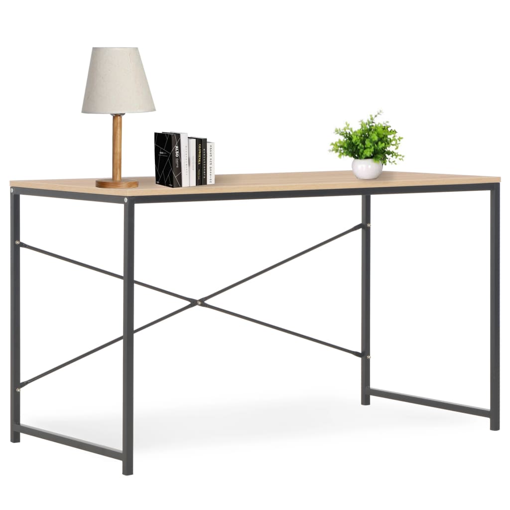 Computerbureau 120x60x70 cm zwart en eikenkleurig Computerbureau 120x60x70 cm zwart en eikenkleurig