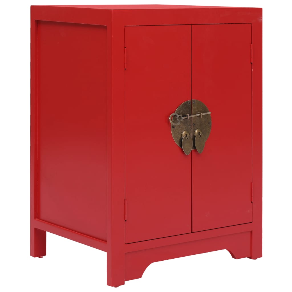 Nachtkastje 38x28x52 cm paulowniahout rood Nachtkastje 38x28x52 cm paulowniahout rood