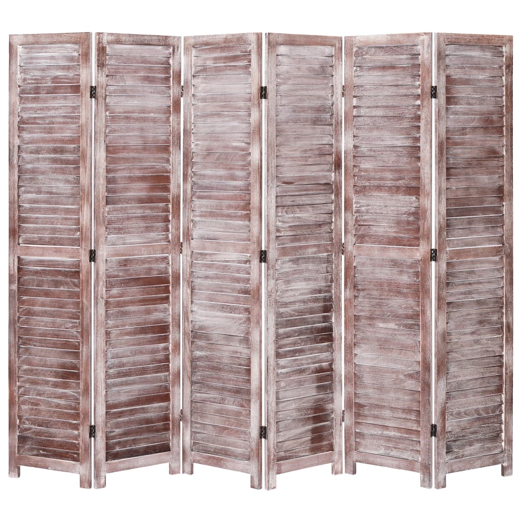 Kamerscherm met 6 panelen 210x165 cm hout bruin Kamerscherm met 6 panelen 210x165 cm hout bruin