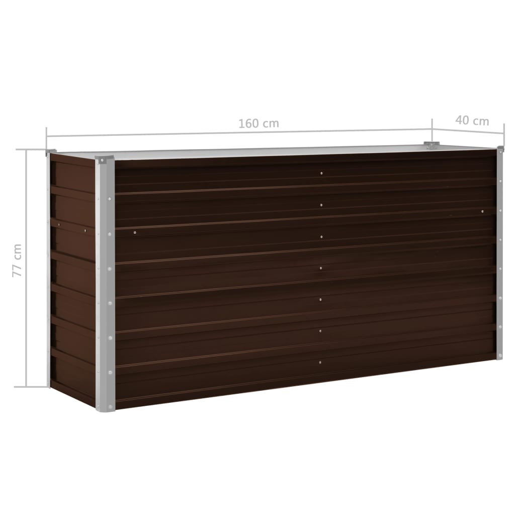 Plantenbak 160x40x77 cm gegalvaniseerd staal bruin Plantenbak 160x40x77 cm gegalvaniseerd staal bruin