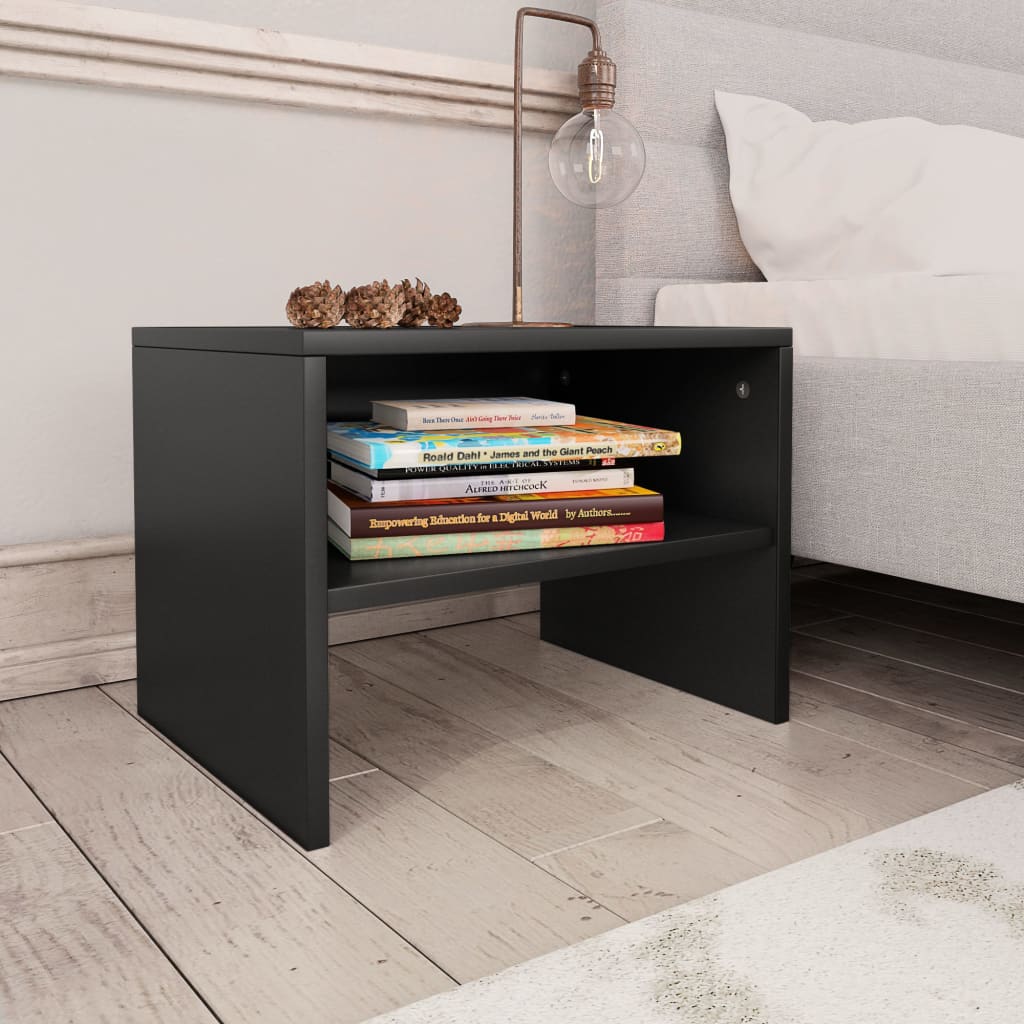 Nachtkastjes 2 st 40x30x30 cm spaanplaat zwart Nachtkastjes 2 st 40x30x30 cm spaanplaat zwart
