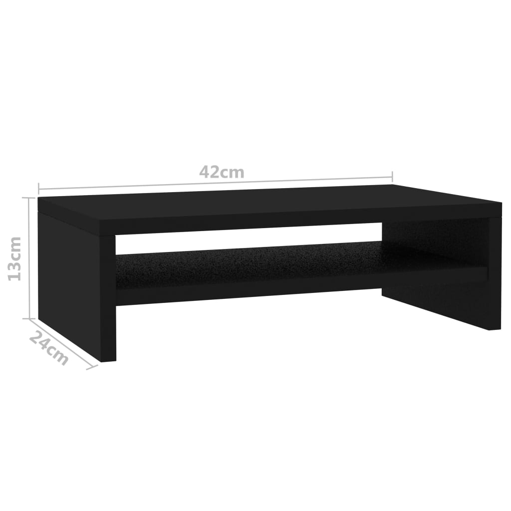 Monitorstandaard 42x24x13 cm spaanplaat zwart Monitorstandaard 42x24x13 cm spaanplaat zwart