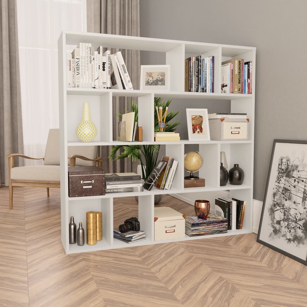 Kamerscherm/boekenkast 110x24x110 cm spaanplaat wit Kamerscherm/boekenkast 110x24x110 cm spaanplaat wit