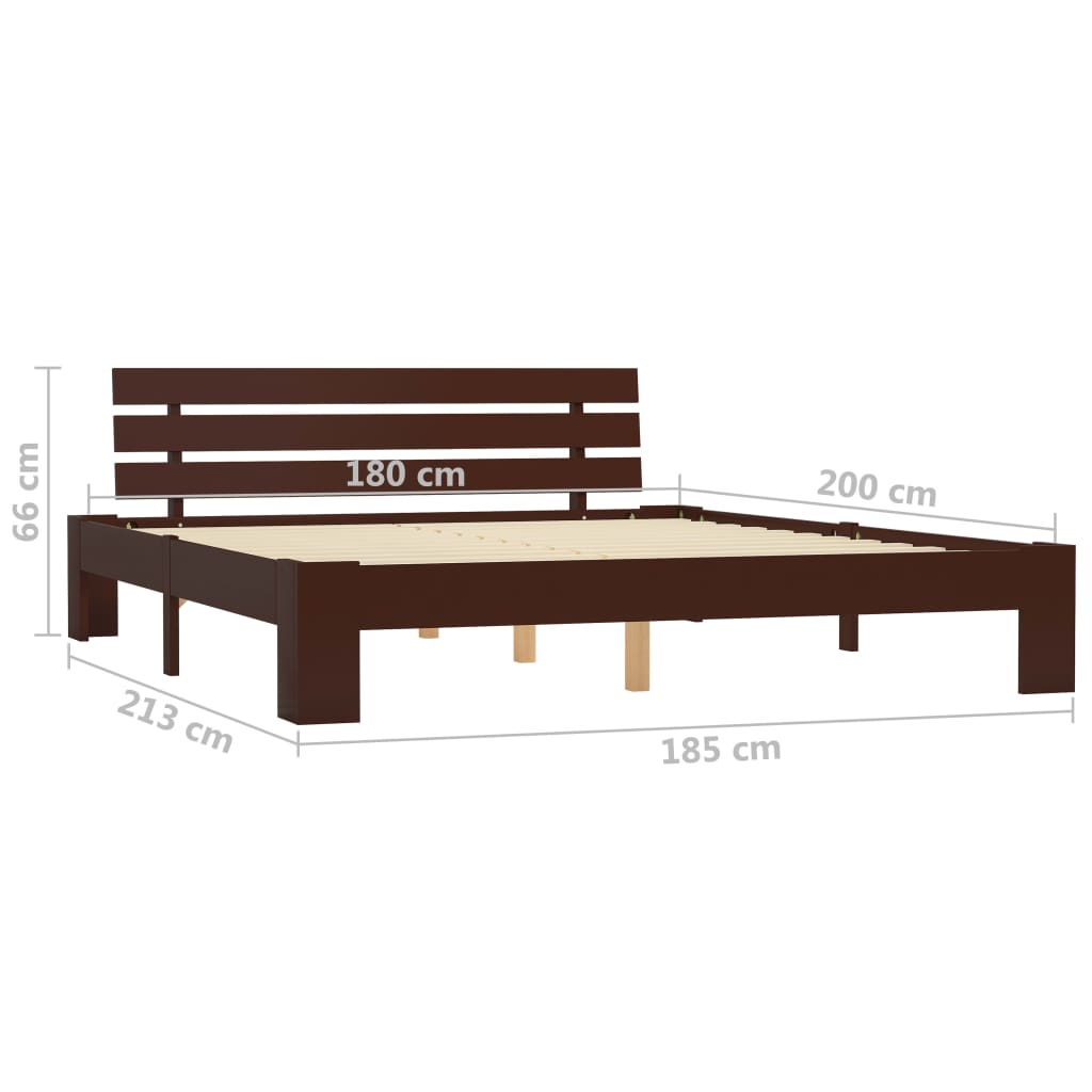 Bedframe massief grenenhout donkerbruin 180x200 cm Bedframe massief grenenhout donkerbruin 180x200 cm
