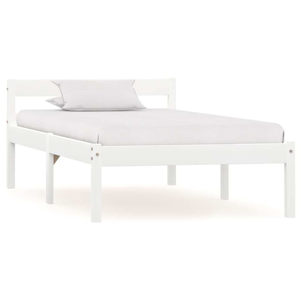 Bedframe massief grenenhout wit 90x200 cm Bedframe massief grenenhout wit 90x200 cm