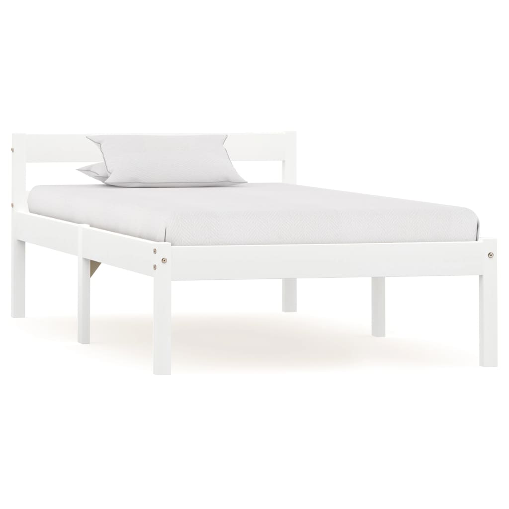 Bedframe massief grenenhout wit 100x200 cm Bedframe massief grenenhout wit 100x200 cm