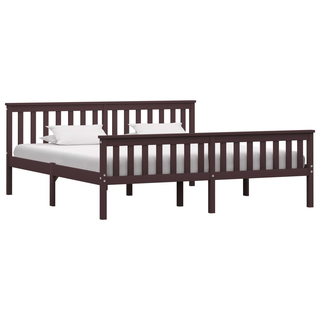 Bedframe massief grenenhout donkerbruin 180x200 cm Bedframe massief grenenhout donkerbruin 180x200 cm