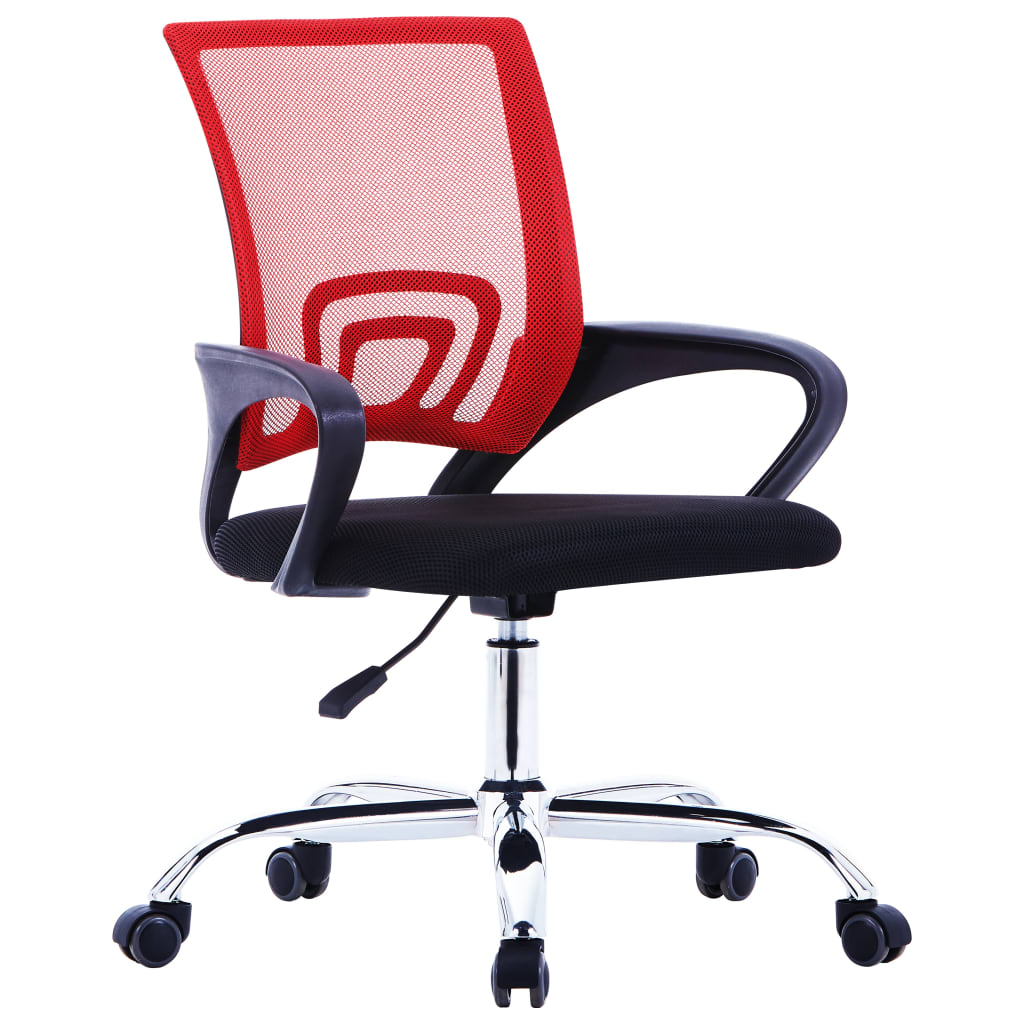 Kantoorstoel met mesh rugleuning stof rood Kantoorstoel met mesh rugleuning stof rood
