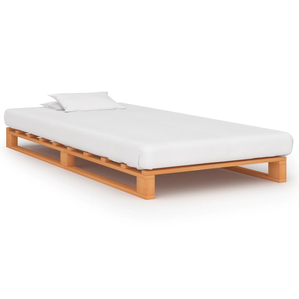 Bedframe pallet massief grenenhout bruin 90x200 cm Bedframe pallet massief grenenhout bruin 90x200 cm