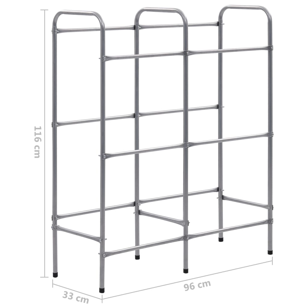 Opbergrek voor 6 kratten 96x33x116 cm steel zilverkleurig Opbergrek voor 6 kratten 96x33x116 cm steel zilverkleurig