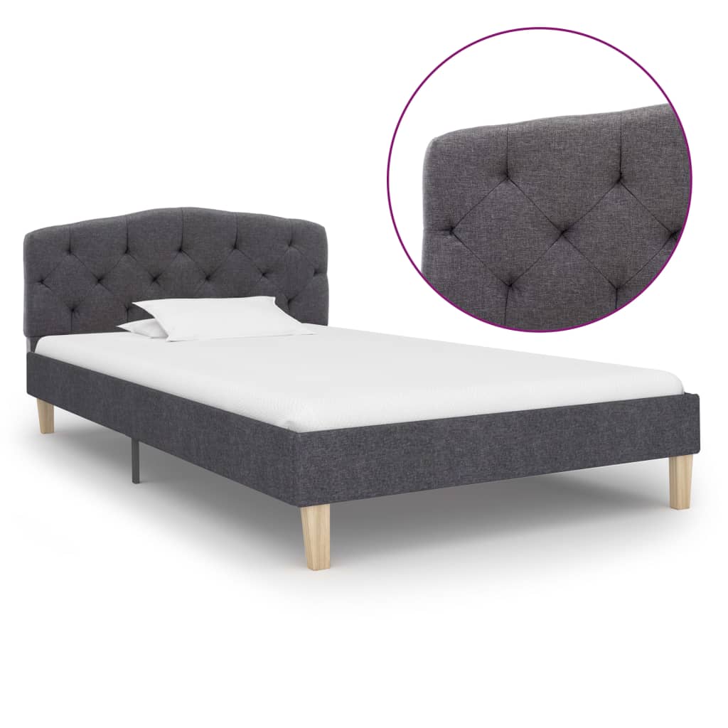 Bedframe stof donkergrijs 90x200 cm Bedframe stof donkergrijs 90x200 cm