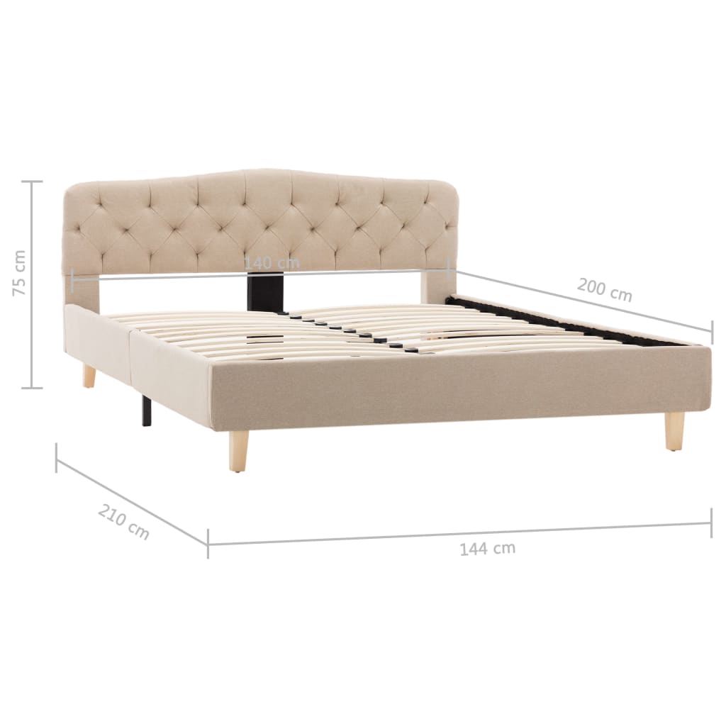 Bedframe stof beige 140x200 cm Bedframe stof beige 140x200 cm