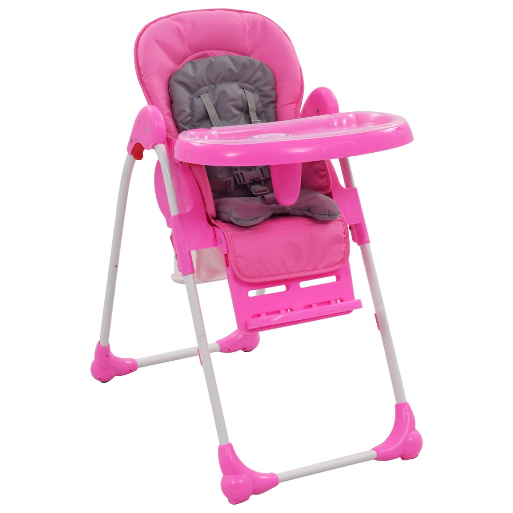 Kinderstoel hoog roze en grijs Kinderstoel hoog roze en grijs
