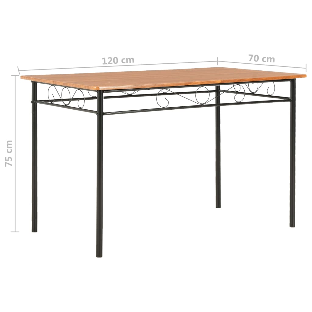 Eettafel 120x70x75 cm MDF bruin Eettafel 120x70x75 cm MDF bruin