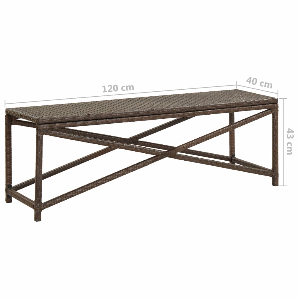 Tuinbank 120 cm poly rattan bruin Tuinbank 120 cm poly rattan bruin