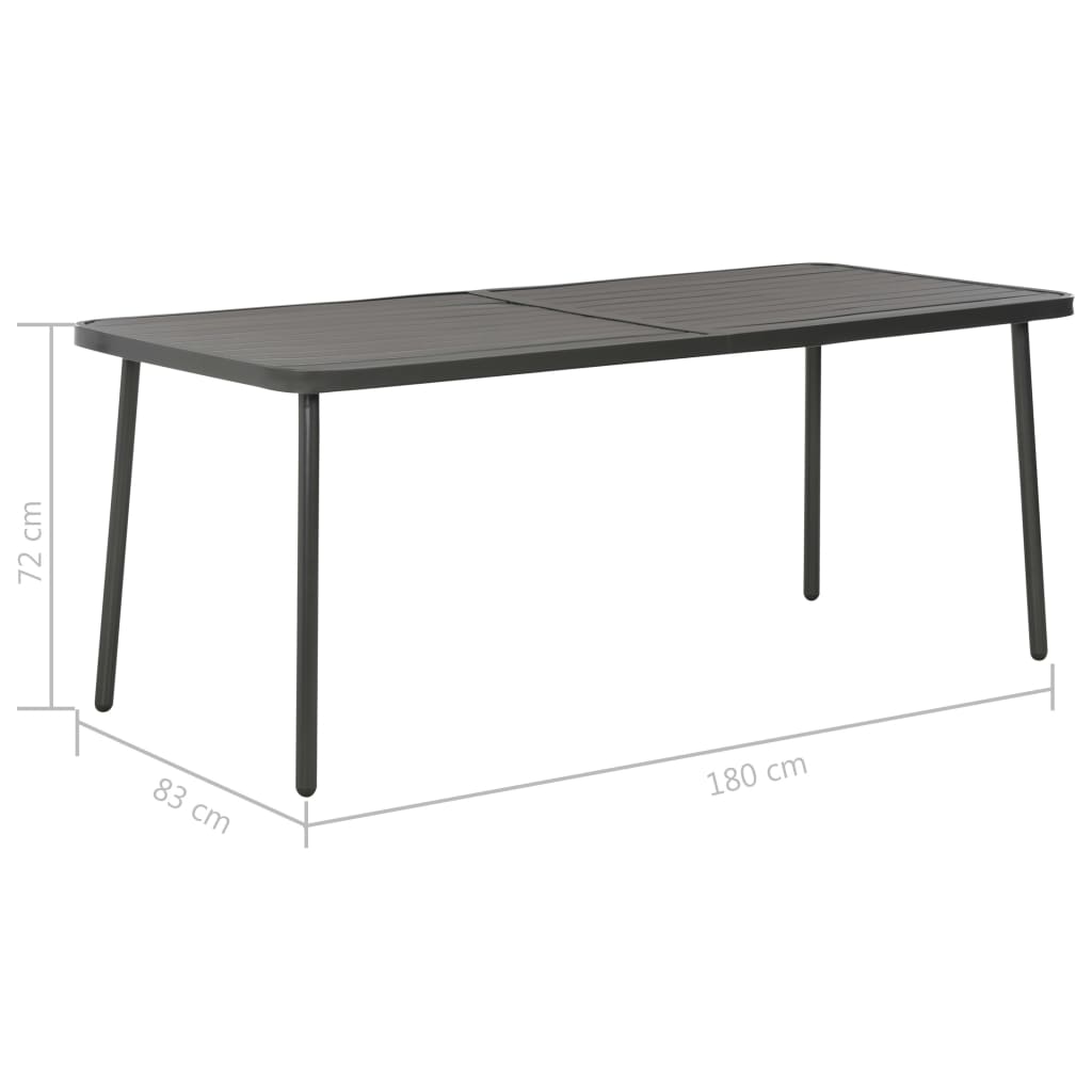 Tuintafel 180x83x72 cm staal donkergrijs Tuintafel 180x83x72 cm staal donkergrijs