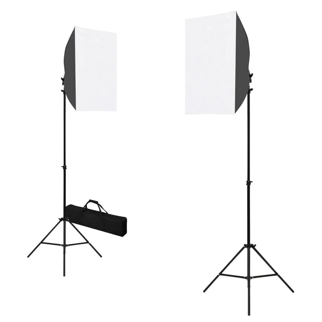 Professionele studiolampen 2 st 40x60 cm staal zwart Professionele studiolampen 2 st 40x60 cm staal zwart
