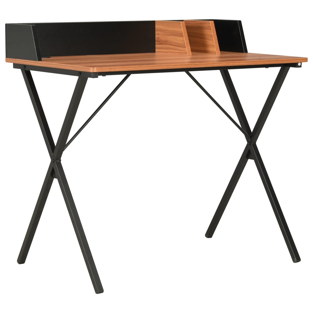 Bureau 80x50x84 cm zwart en bruin Bureau 80x50x84 cm zwart en bruin