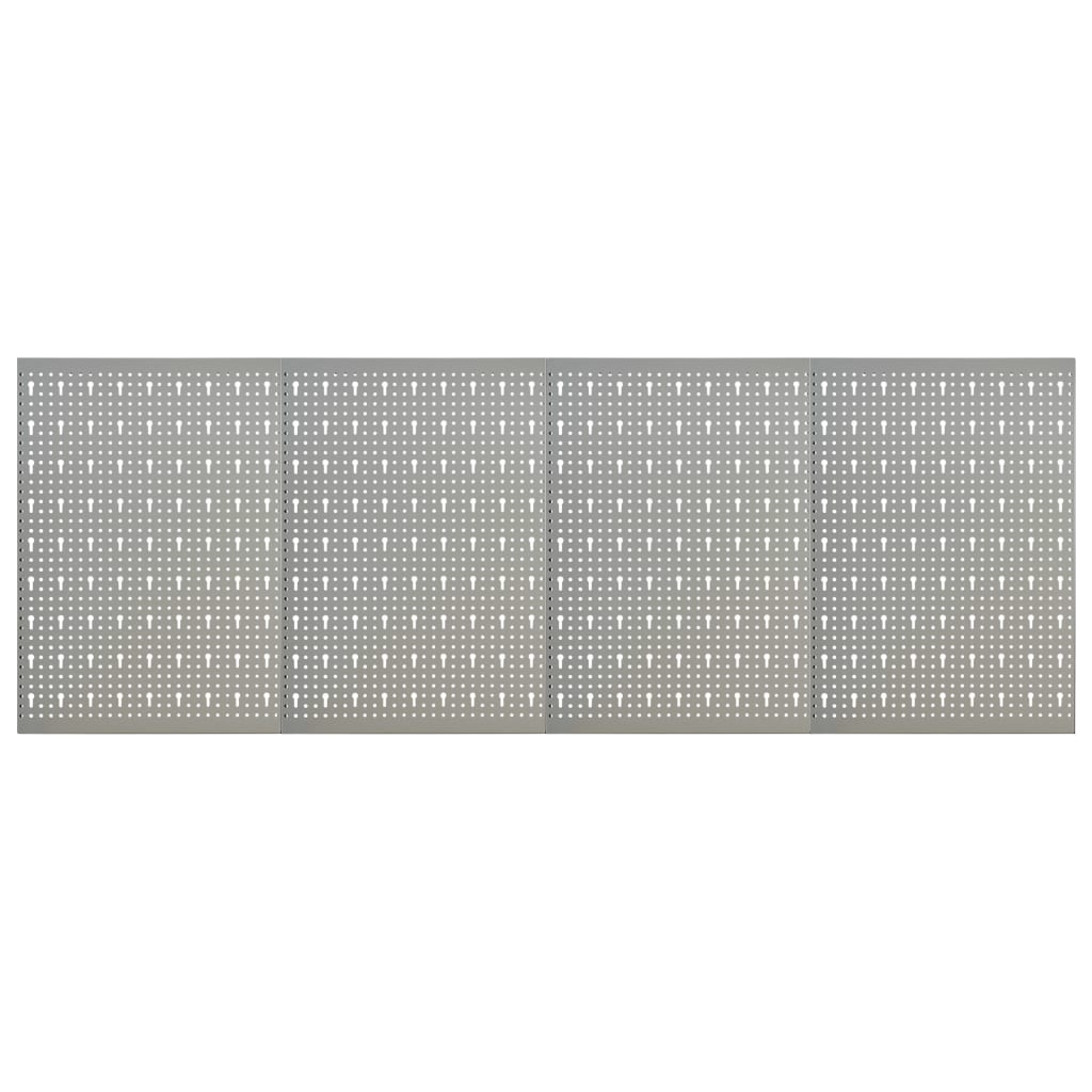 Gaatjespanelen wandgemonteerd 4 st 40x58 cm staal Gaatjespanelen wandgemonteerd 4 st 40x58 cm staal