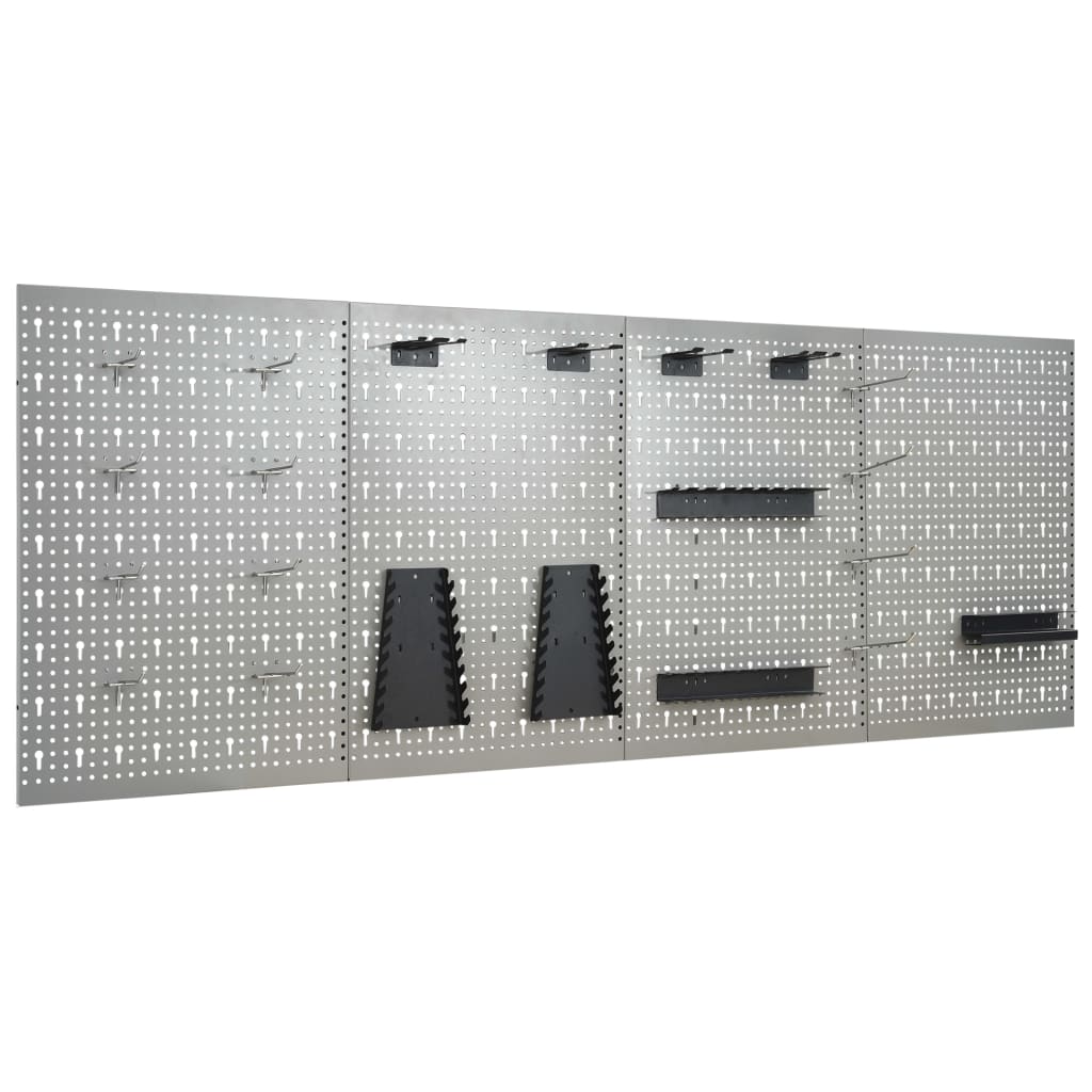 Gaatjespaneel wandgemonteerd 4 st 40x58 cm staal Gaatjespaneel wandgemonteerd 4 st 40x58 cm staal