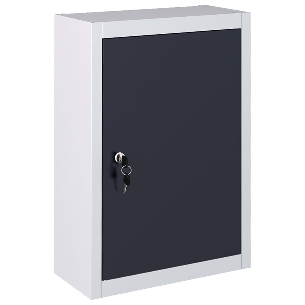 Gereedschapskast voor aan de wand metaal grijs en zwart Gereedschapskast voor aan de wand metaal grijs en zwart