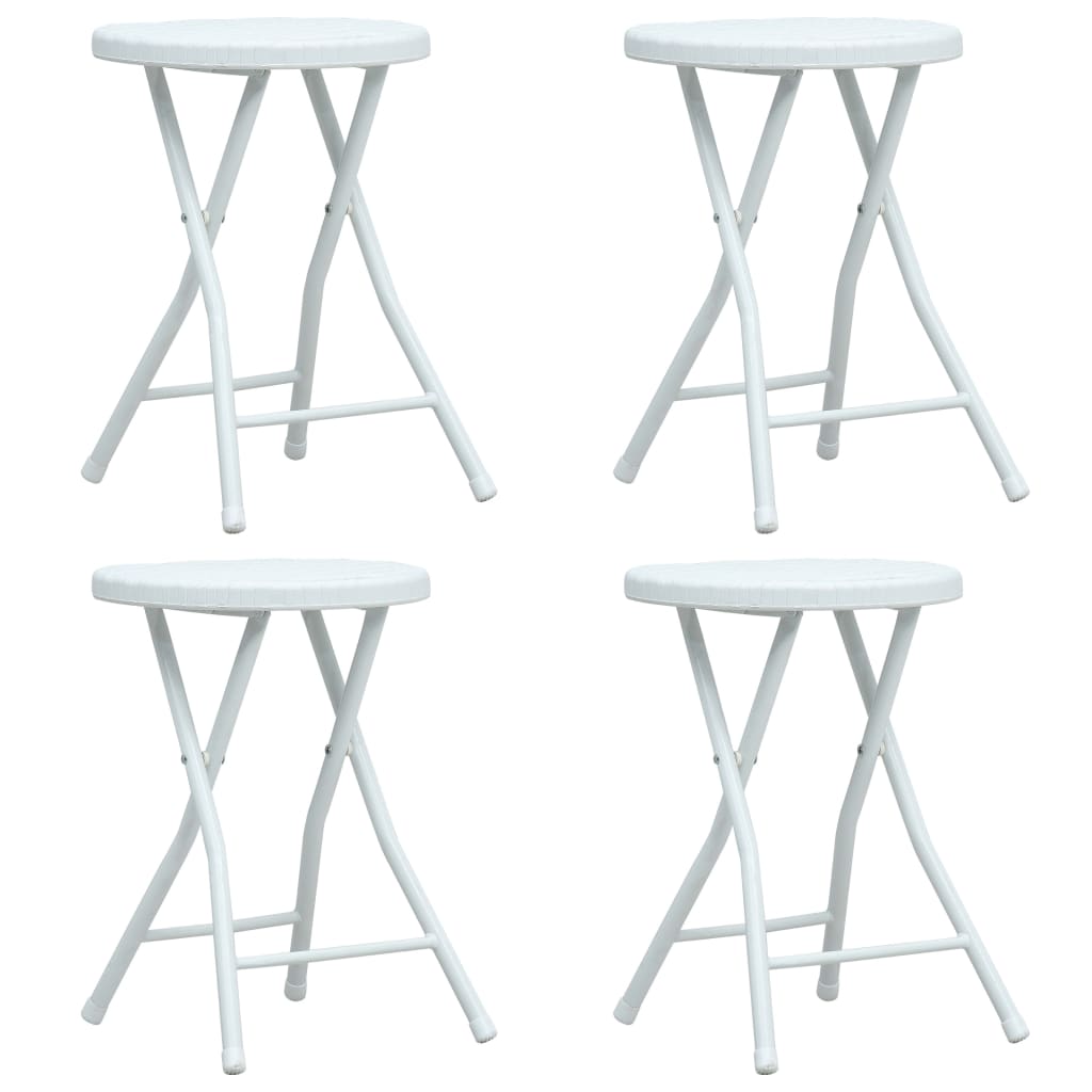 Tuinkrukken inklapbaar 4 st rattan-look HDPE wit Tuinkrukken inklapbaar 4 st rattan-look HDPE wit