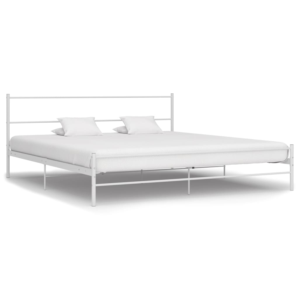 Bedframe metaal wit 200x200 cm Bedframe metaal wit 200x200 cm