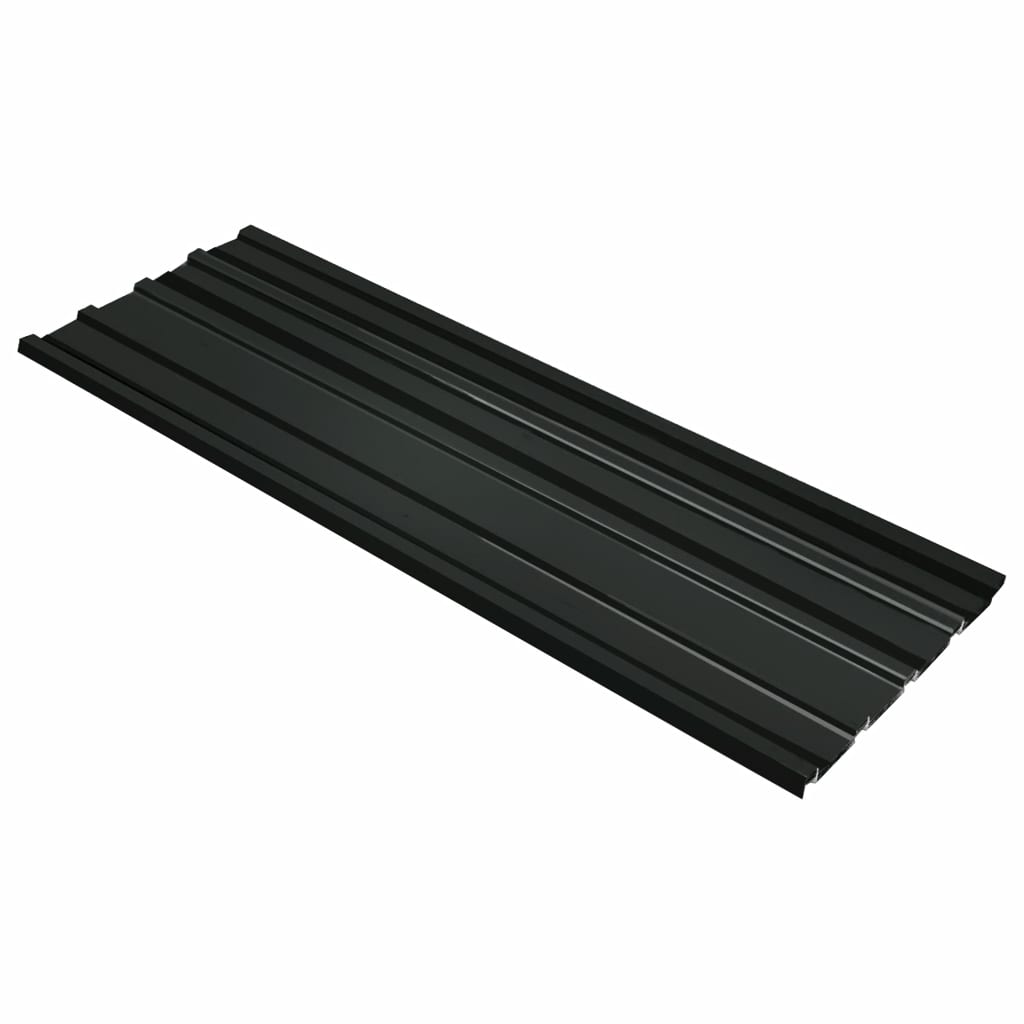 Dakpanelen 12 st gegalvaniseerd staal antraciet Dakpanelen 12 st gegalvaniseerd staal antraciet