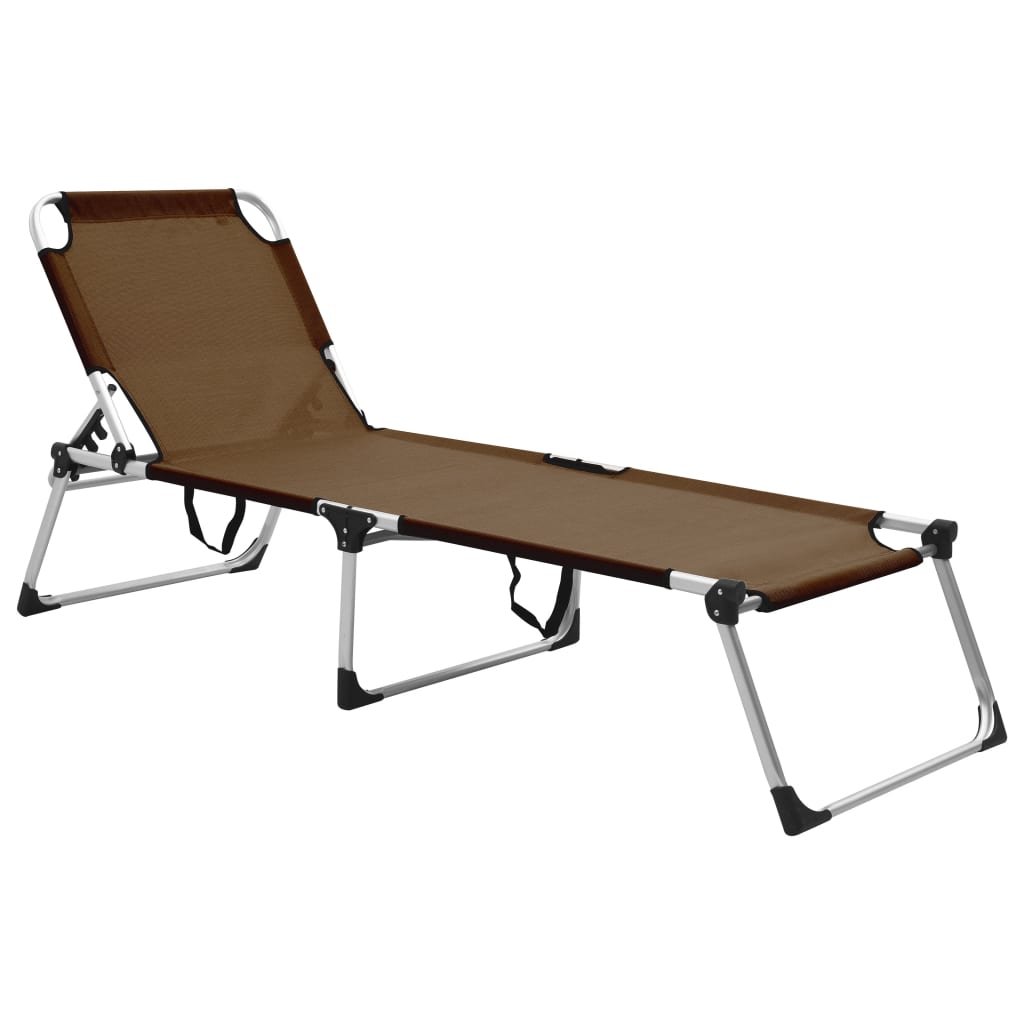 Ligbed extra hoog inklapbaar senior aluminium bruin Ligbed extra hoog inklapbaar senior aluminium bruin