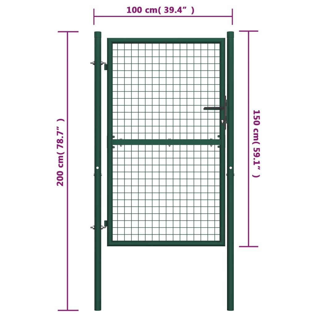 Poort 100x150 cm staal groen Poort 100x150 cm staal groen