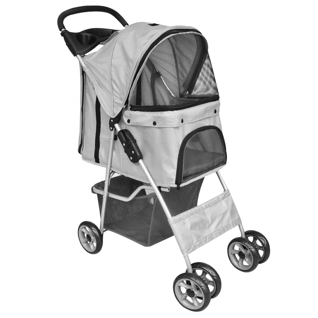 Huisdierenwagen voor honden/katten opvouwbaar grijs Huisdierenwagen voor honden/katten opvouwbaar grijs