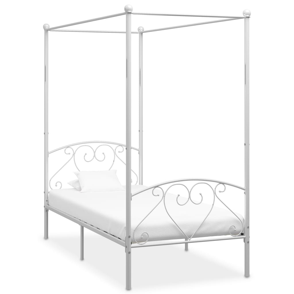 Hemelbedframe metaal wit 90x200 cm