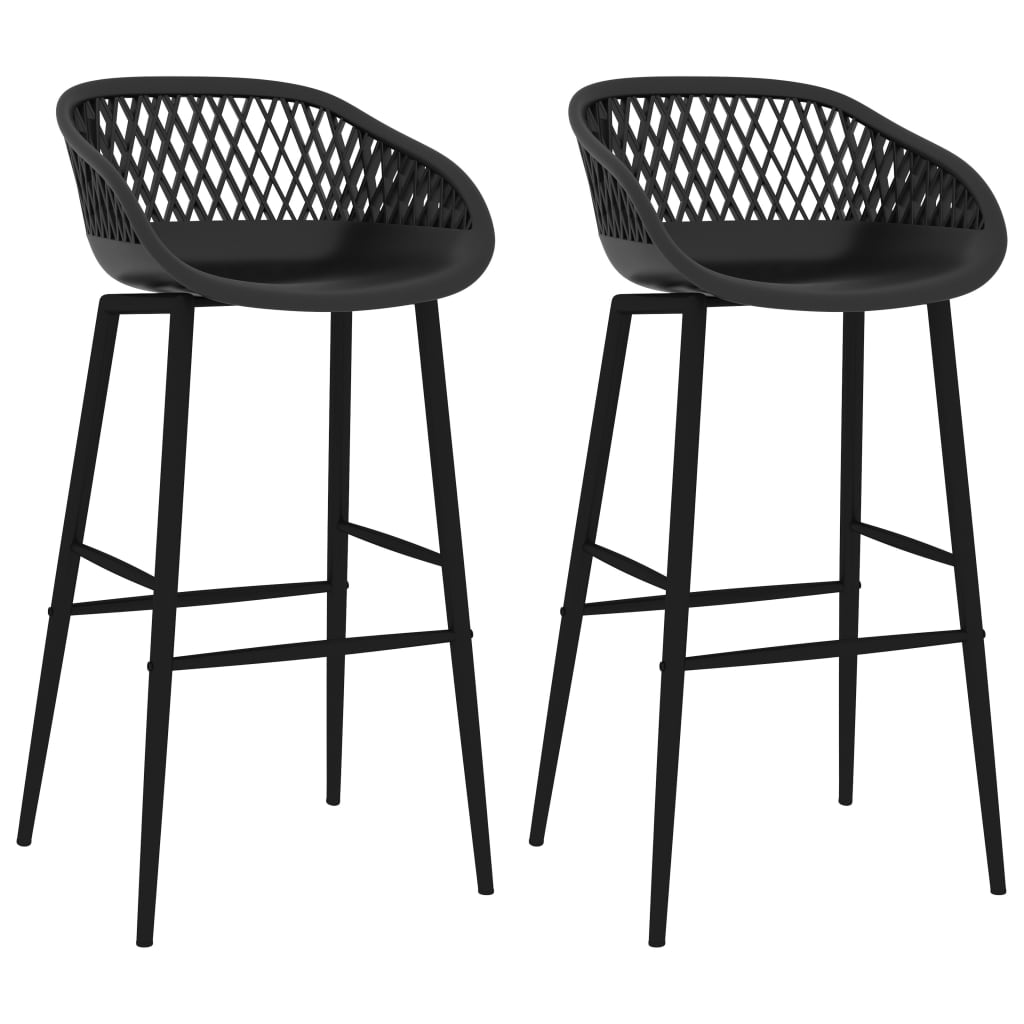 Barstoelen 2 st zwart Barstoelen 2 st zwart