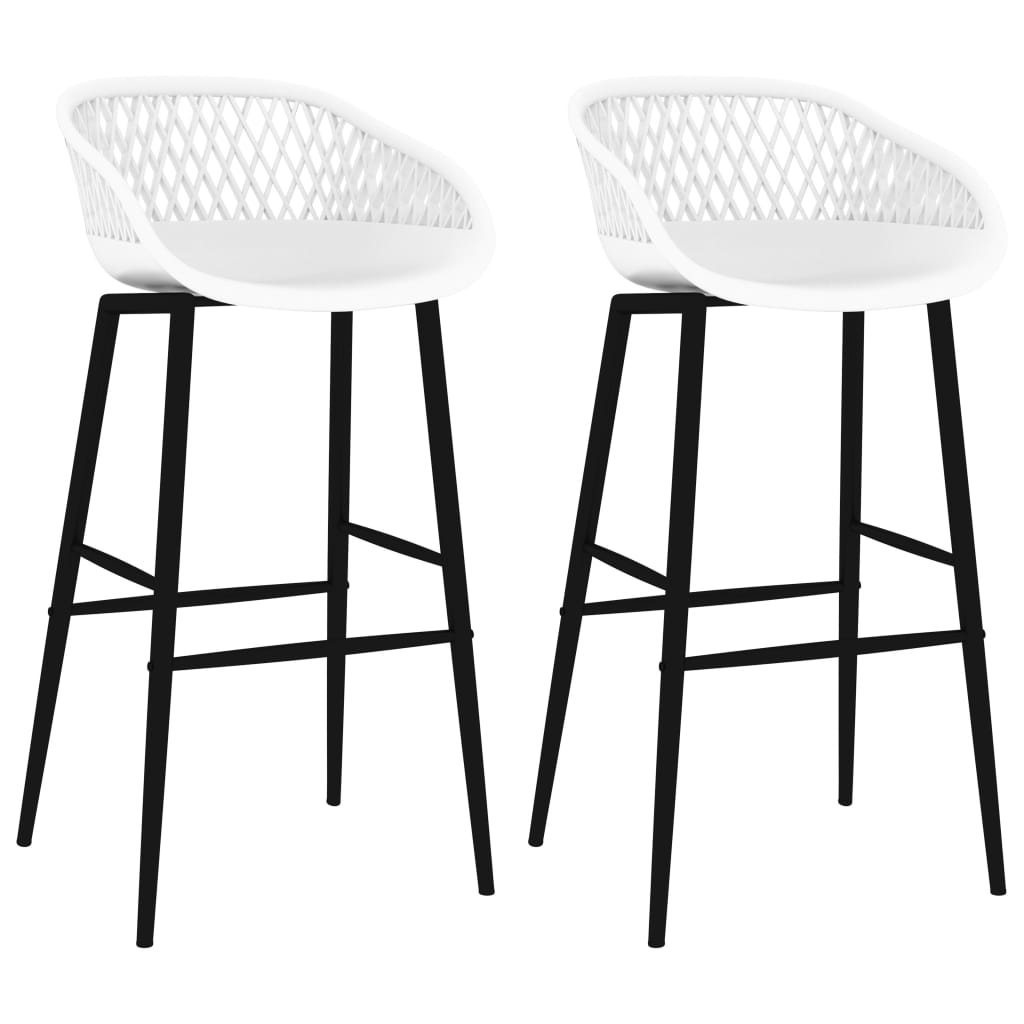 Barstoelen 2 st wit Barstoelen 2 st wit