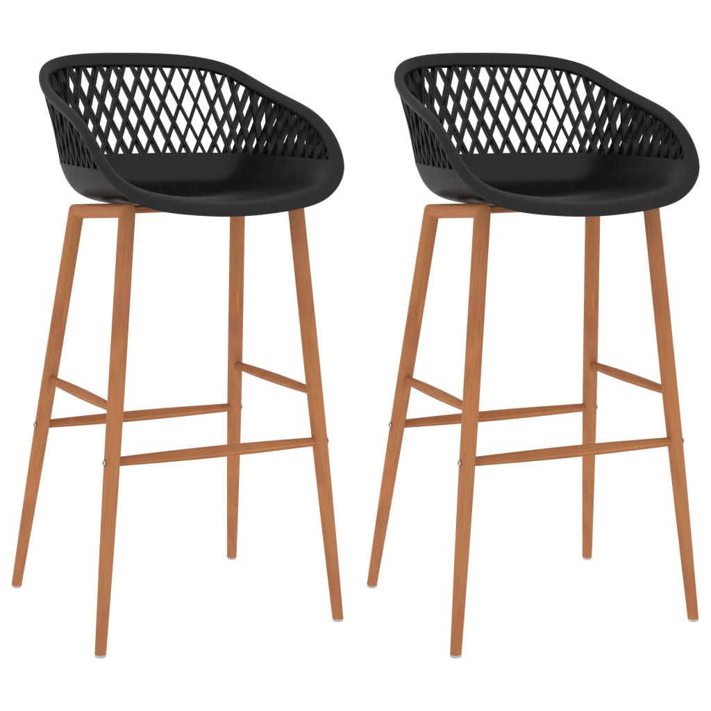 Barstoelen 2 st zwart Barstoelen 2 st zwart