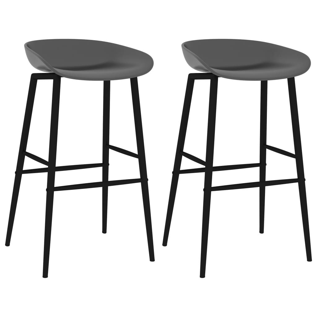 Barstoelen 2 st grijs Barstoelen 2 st grijs