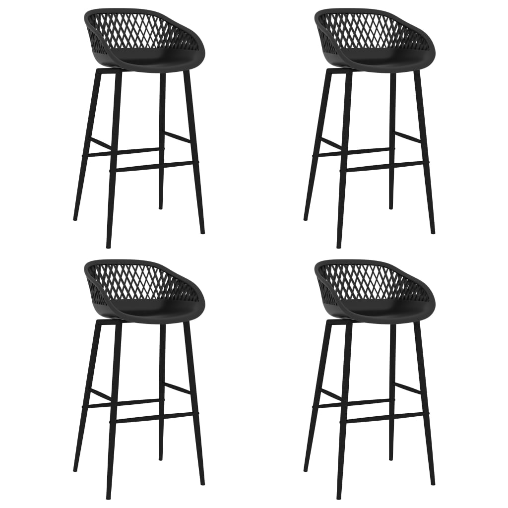 Barstoelen 4 st zwart Barstoelen 4 st zwart