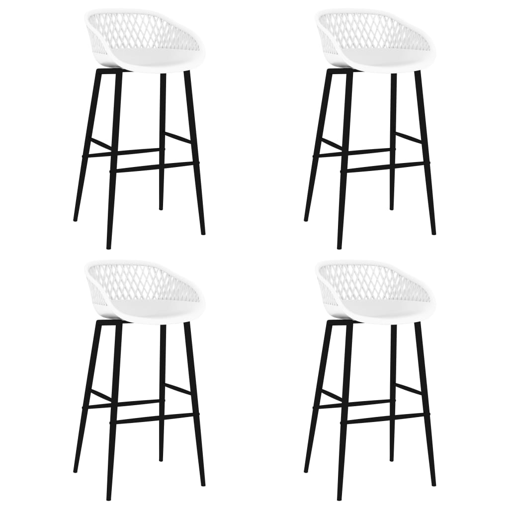 Barstoelen 4 st wit Barstoelen 4 st wit