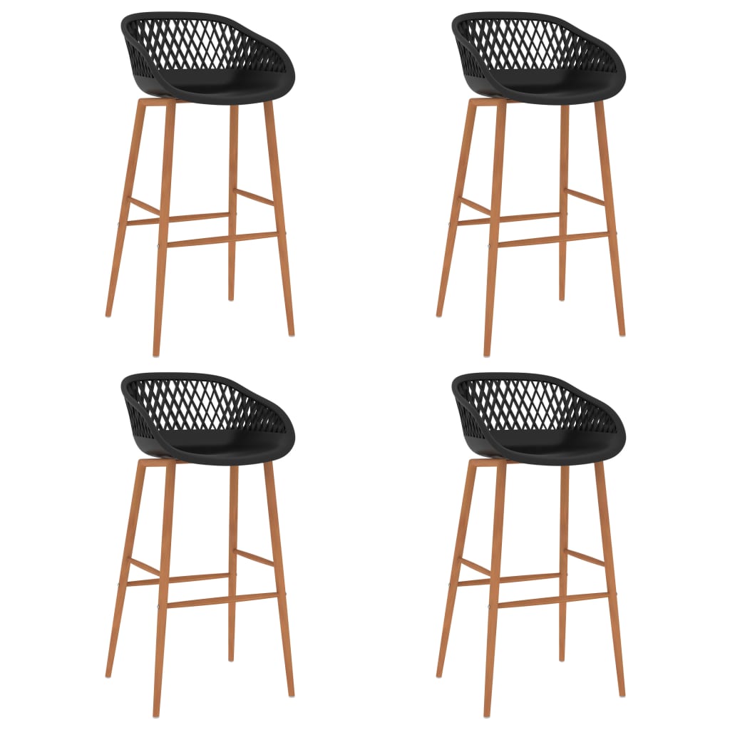 Barstoelen 4 st zwart Barstoelen 4 st zwart