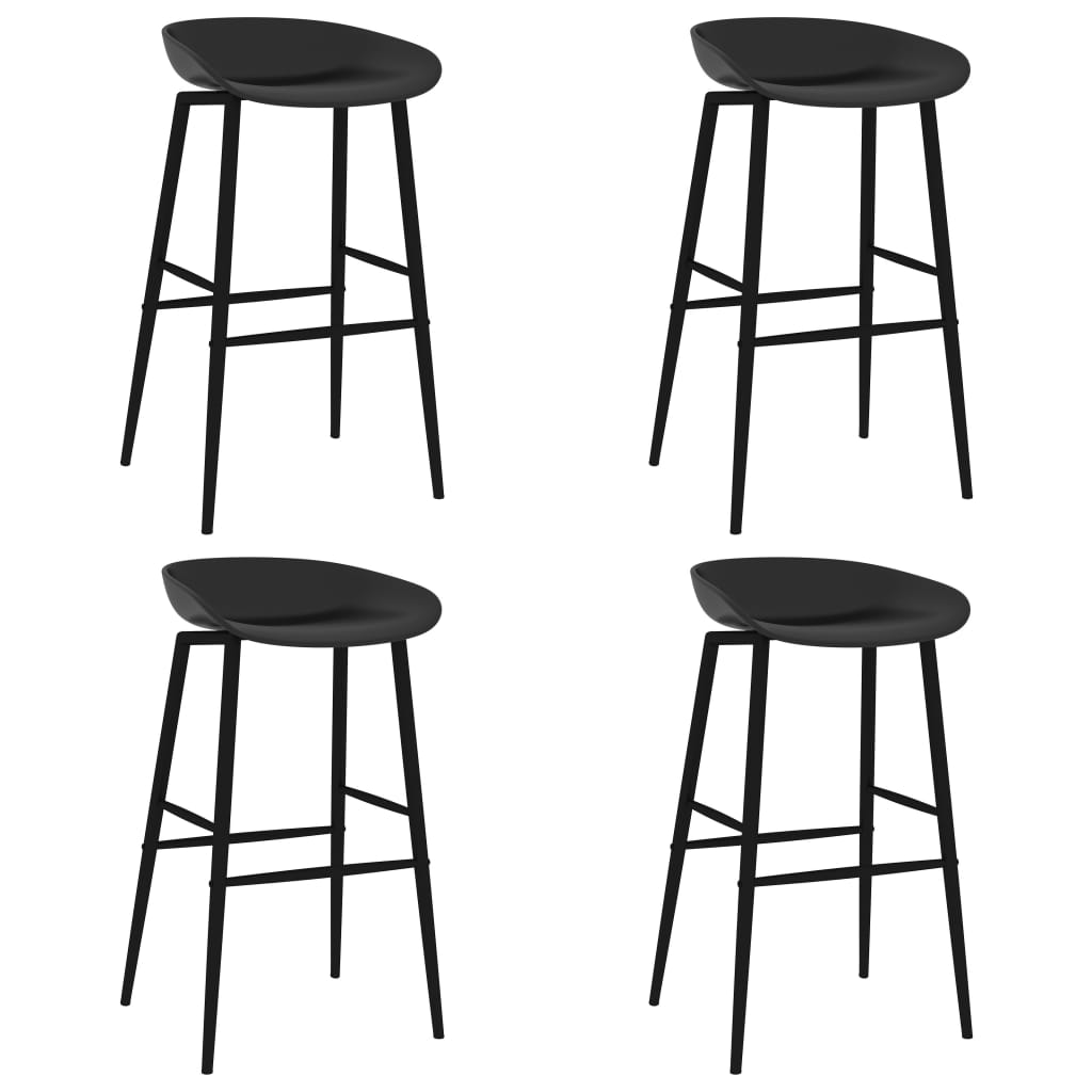 Barstoelen 4 st zwart Barstoelen 4 st zwart