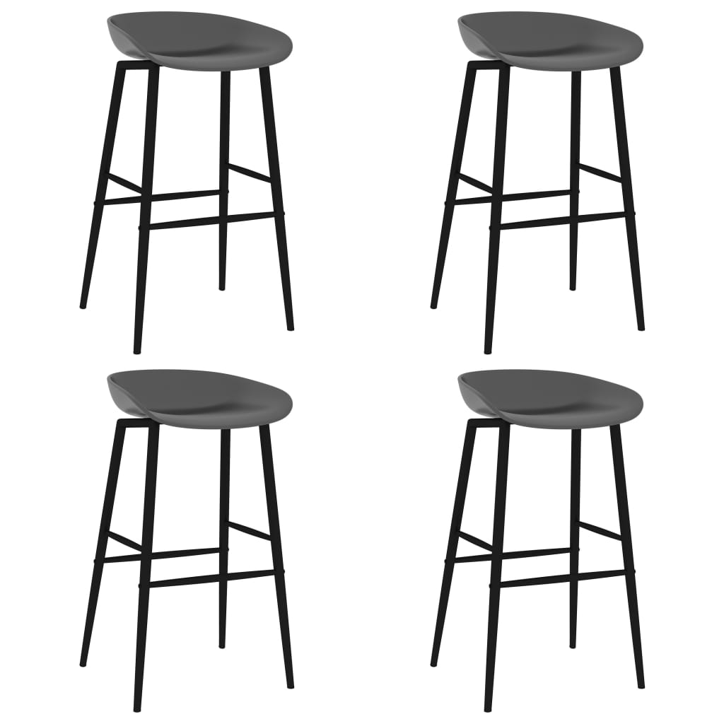 Barstoelen 4 st grijs Barstoelen 4 st grijs