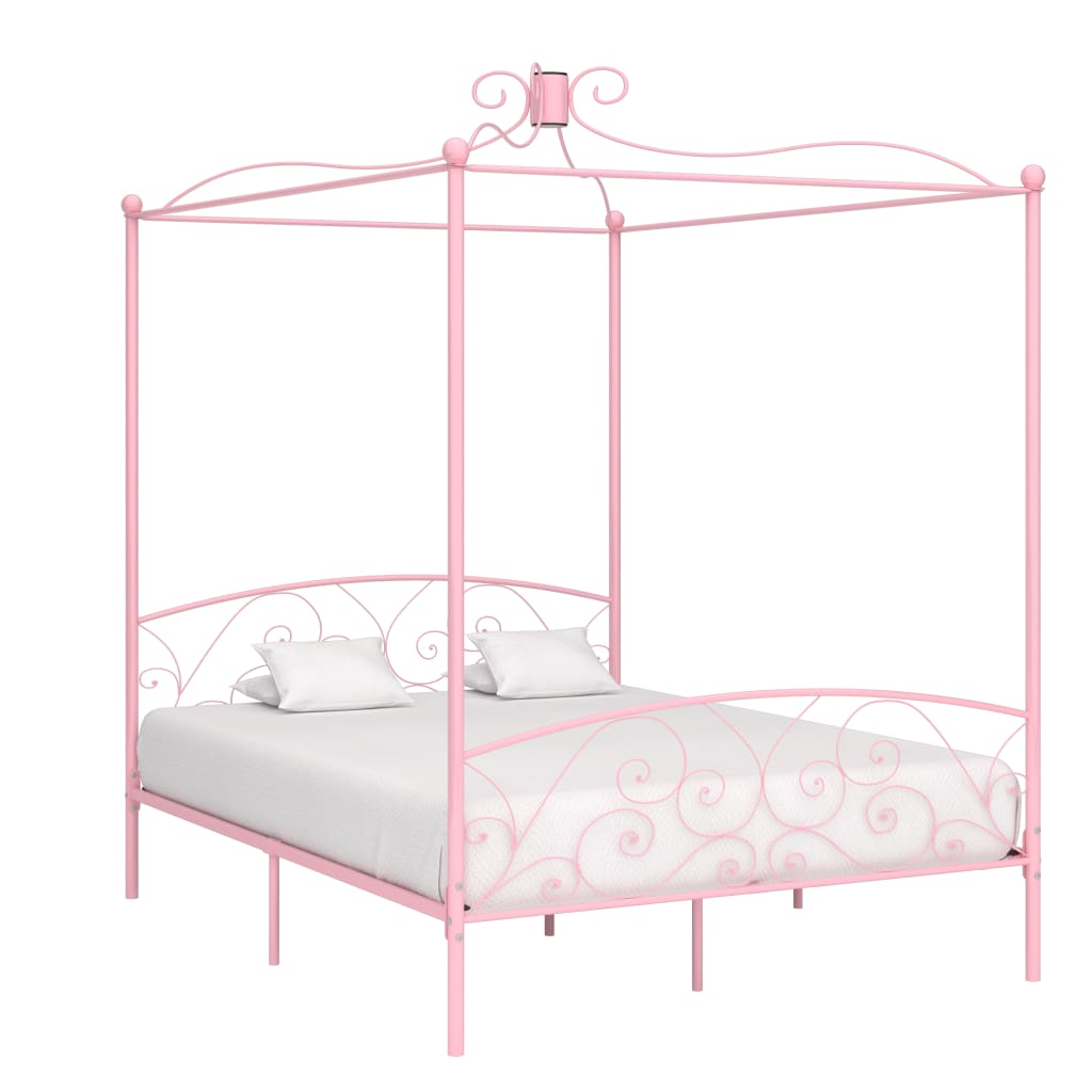 Hemelbedframe metaal roze 180x200 cm