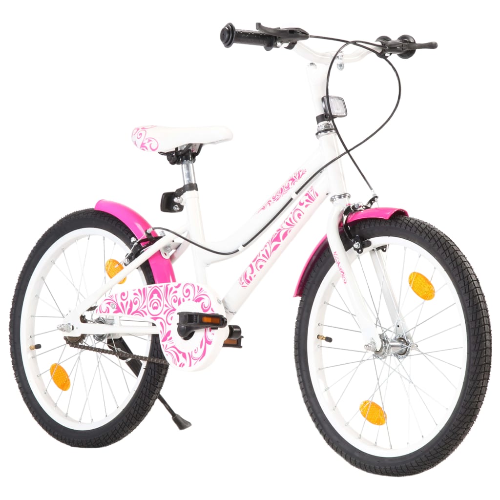 Kinderfiets 20 inch roze en wit Kinderfiets 20 inch roze en wit