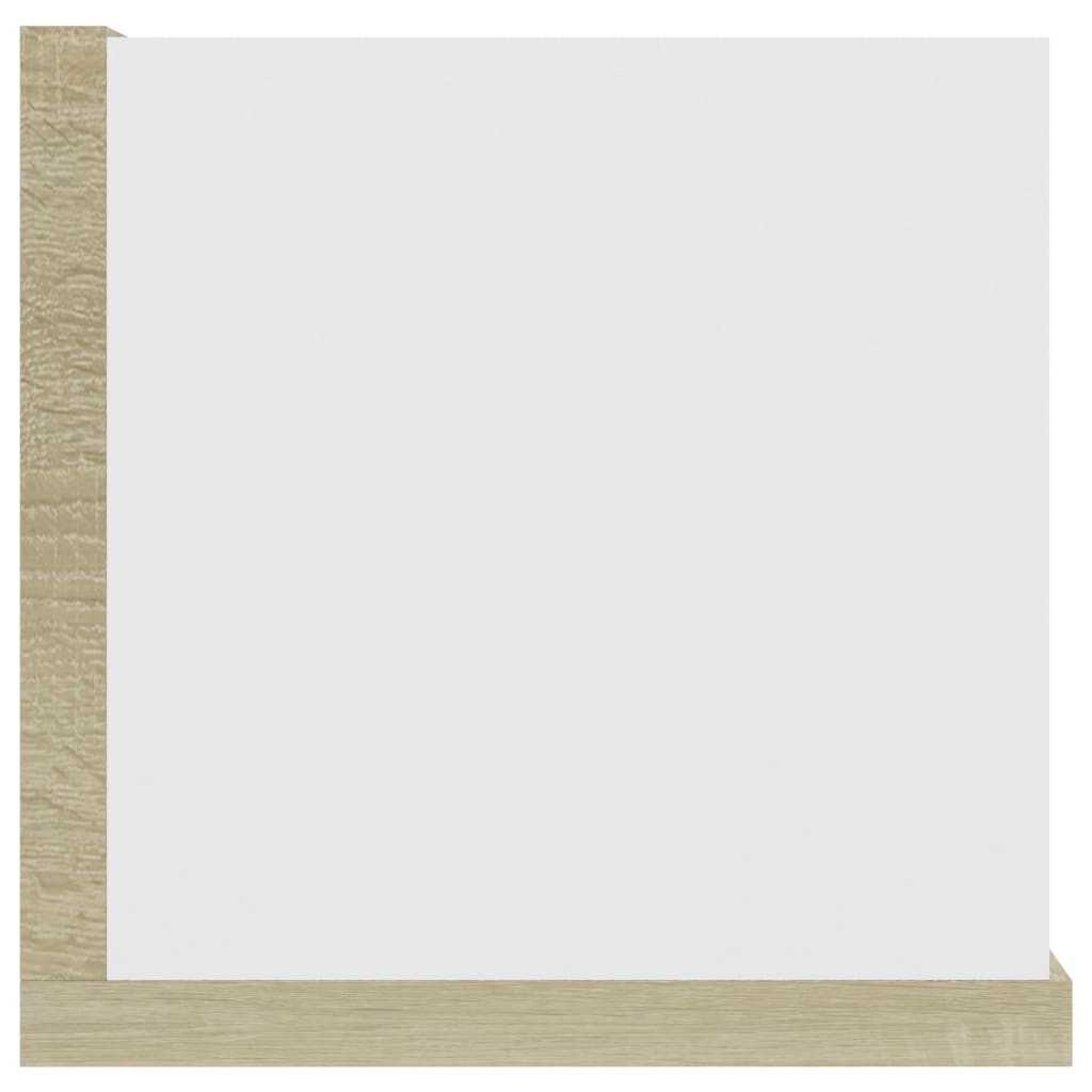 Cd-wandschap 100x18x18 cm spaanplaat wit en sonoma eikenkleurig Cd-wandschap 100x18x18 cm spaanplaat wit en sonoma eikenkleurig