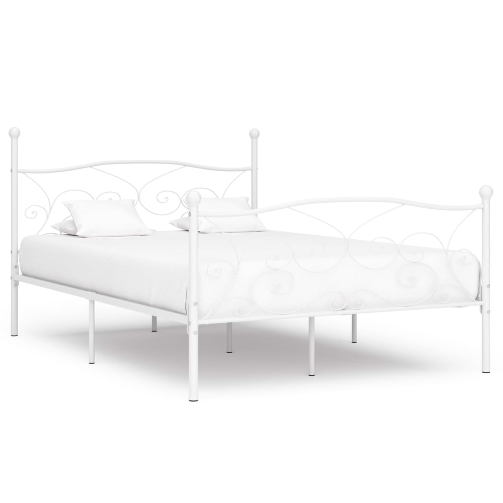 Bedframe met lattenbodem metaal wit 120x200 cm Bedframe met lattenbodem metaal wit 120x200 cm